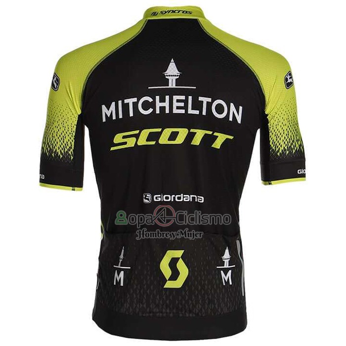 Mitchelton-scott Ropa Ciclismo Culotte Corto 2020 Mangas Cortas Negro AMarillo